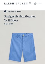 Polo Ralph Lauren Childrenswear Straight Fit Flex Abrasion Twill Shorts Blue, 18