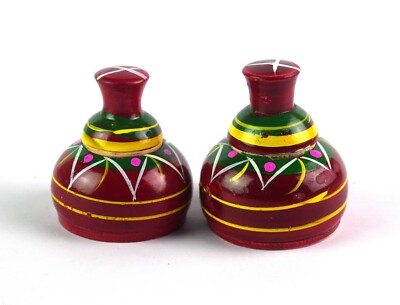 Pair Of 2 Kum Kum Box / Sindoor Dani Religious Indian Festivals Décor i71-326 