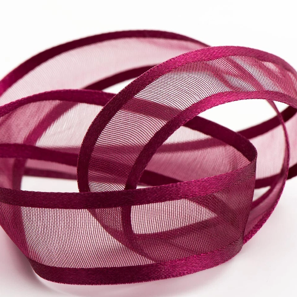 Organza Ribbon Satin Edge Sheer 19 Colours - 10mm- 38mm  x 1m Cut Lengths - Image 3 of 4