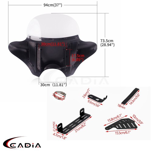 Carenado de murciélago para parabrisas Yamaha Dragstar V-Star Kawasaki Vulcan VN 750 900 - Imagen 2 de 9