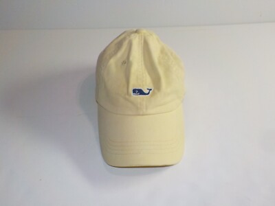 Vineyard Vines Light Yellow Strapback Blue Whale Hat Baseball Cap