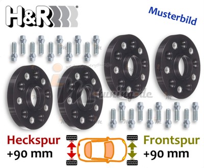 H&R Spurplatten schwarz 90mm/Achse für Mercedes-Benz G-Klasse W460 :: 79 >> 1993