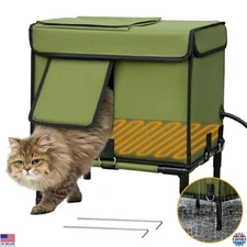 Palopalo Insulated Heated Cat House - Waterproof Shelter with Heating Pad & Door