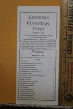 1968 Keystone Custodian Fund Series S-4 Prospectus Mutual Fund Speculative Stock