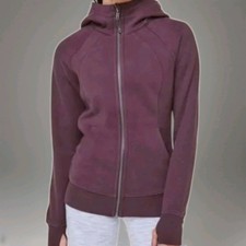 Lululemon Scuba Full Zip Hoodie Size 6 Purple Burgundy