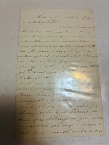 Aprilm17 1863 Washington Letter To Brother Civil War Era