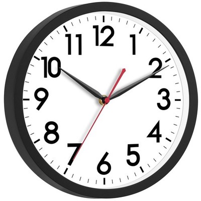12'' Silent Wall Clock - Non-Ticking, Battery Operated for Home, Office, Kitchen