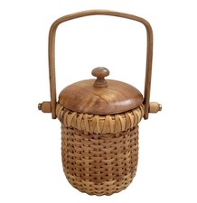 Nantucket Style Mini Small Table Woven Basket Purse With Topper