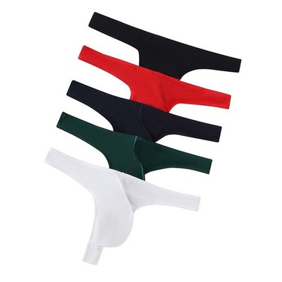 Men Nightclub Bulge Pouch G String Thong Underwear with Exposed Buttocks Style