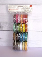 Grosgrain Ribbon Solid Assorted Colors .375" WX4 Ft - 24 Spools New In Package