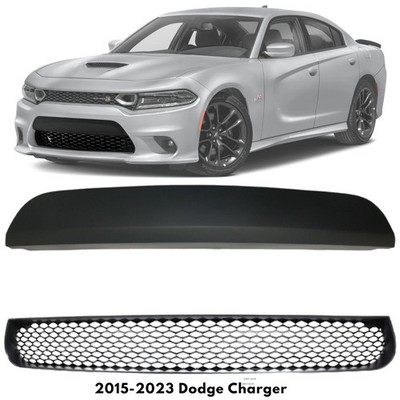 Front Bumper Molding & Lower Grille For 2015-2023 Dodge Charger