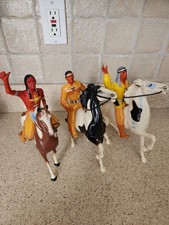 Lot 3 VINTAGE 1950 HARTLAND PLASTICS TONTO  Indians HORSE FIGURES