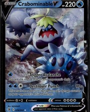 Carta Pokemon Crabominable V Ultra Rara SWSH08 Fusion Strike 076/264 Water Holo