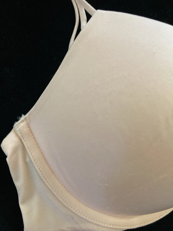 Victoria's Secret 34C очень сексуальный бюстгальтер пуш-ап с ремешками спортивная спина спереди близко персиковый - Изображение 4 из 4