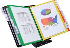 Switchfile Reference Organizer with 10 Colored Pockets for Desk or Wall Mount