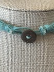 Vintage Handmade Boho Seed Beaded Pendant Necklace, Iridescent Glass Drop Accent — photo 2
