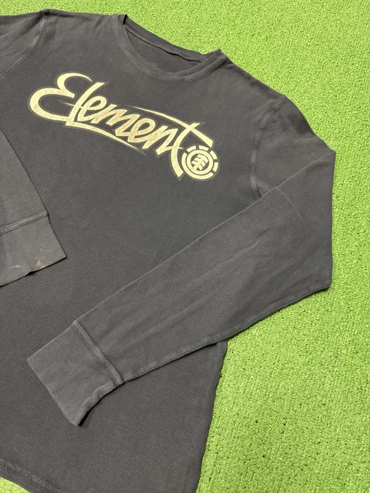 Camisa Térmica Vintage Y2K Element Para Hombre XL Azul Manga Larga Grunge Patinador MARCADA Foto 3 de 4