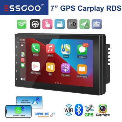 7'' Touchscreen Doppel 2DIN Autoradio Android 15 Carpaly GPS NAVI RDS BT WIFI USB
