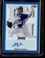 2020 Leaf Metal Perfect Game BA-MA1 Mason Albright Metal Auto Blue Rainbow SN,AU