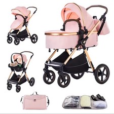 Baby stroller 3 in 1 Baby carriage Portable luxurious travel pram + Car Seat