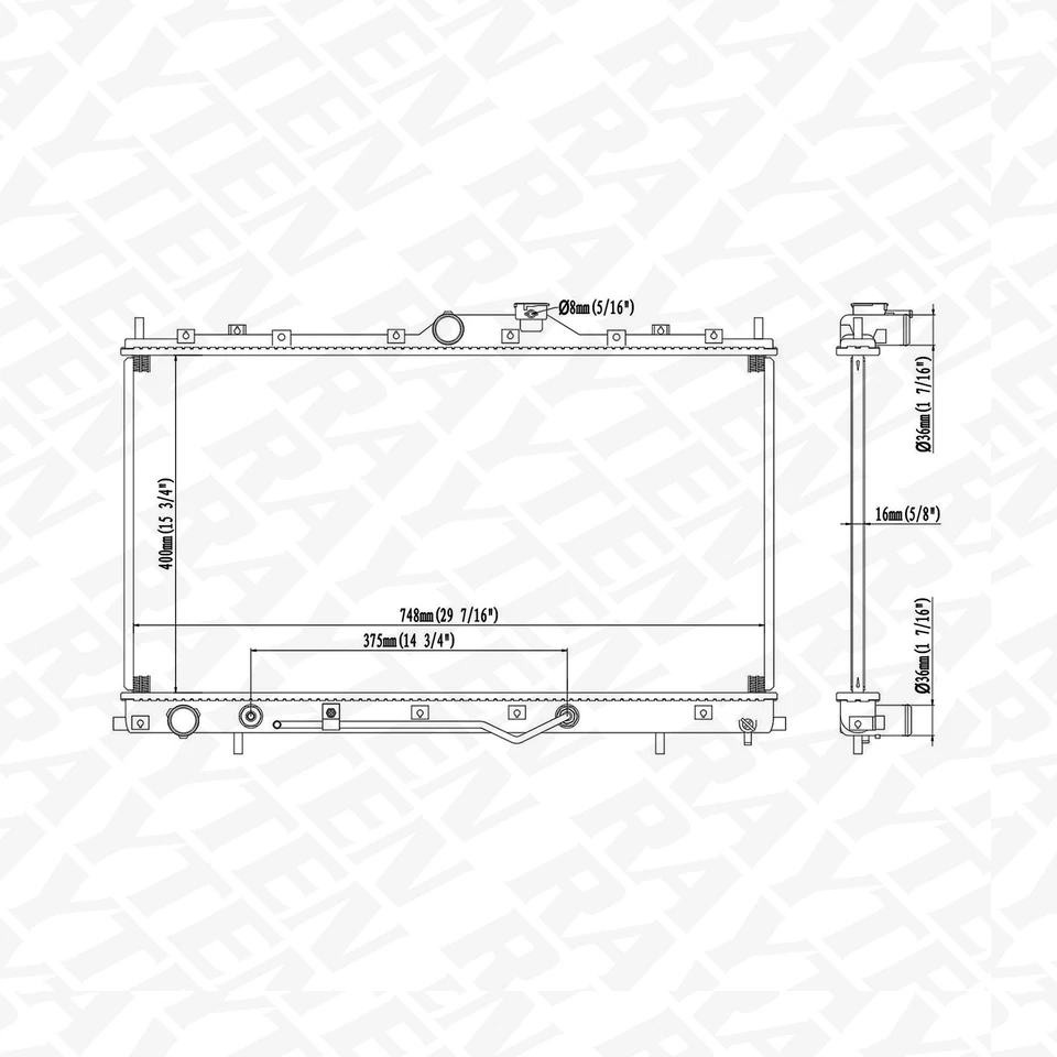 2723 Aluminium Radiator for 2004 2005 2006 2007 2008 2009-2012 Mitsubishi Galant Foto 2 de 4