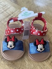 DISNEY BABY MINNIE MOUSE RED, WHITE BLUE SANDALS Sz 9-12 M NEW