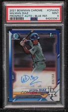 2021 Bowman Chrome Prospect HTA Choice Refractor Wilman Diaz PSA 9 Auto 09gj