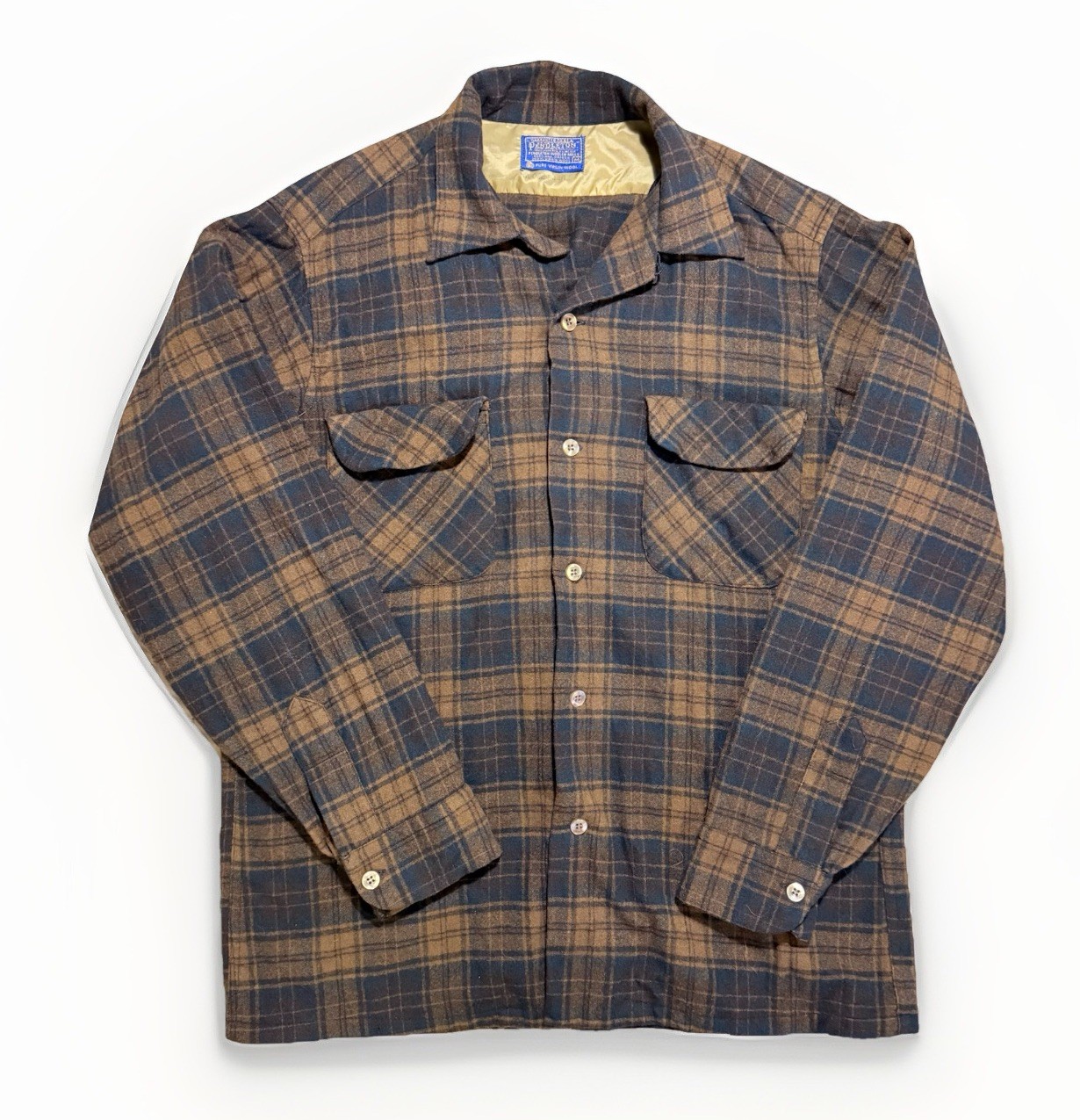 Vintage Pendleton Loop Collar Wool Board Shirt Pl… - image 1