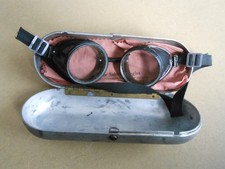 VINTAGE NOS SAFETY GLASSES GOGGLES MOTORCYCLE AVIATOR BAKELITE STEAMPUNK