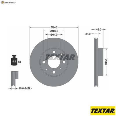 2x BREMSSCHEIBE 92077800 FÜR HONDA INTEGRA/SJ/VI CIVIC/del/Sol/MK/Mk/III CRX