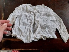 ANTIQUE 19th Century DOLL HOUSE ANTI EMBROIDERED TWIN DOLL BLOUSE SHIRT