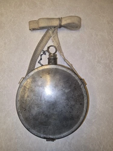 Vintage Civil War M1858 Canteen Antique Original Smooth Side 1800s Cork & Sling