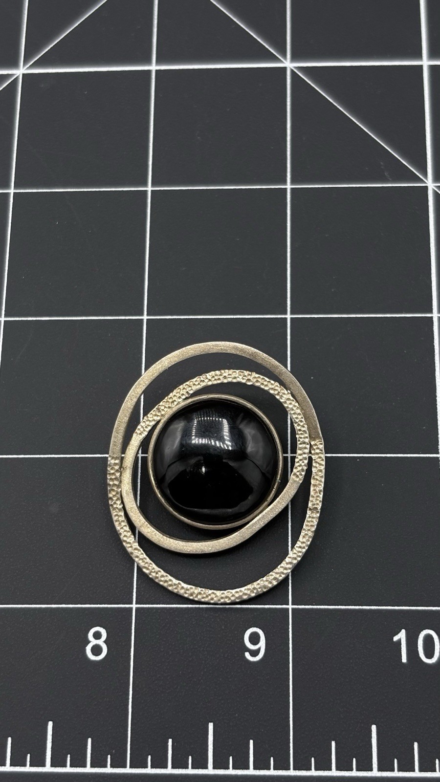 Large Chunky Statement 950 Silver Black Onyx Pend… - image 5