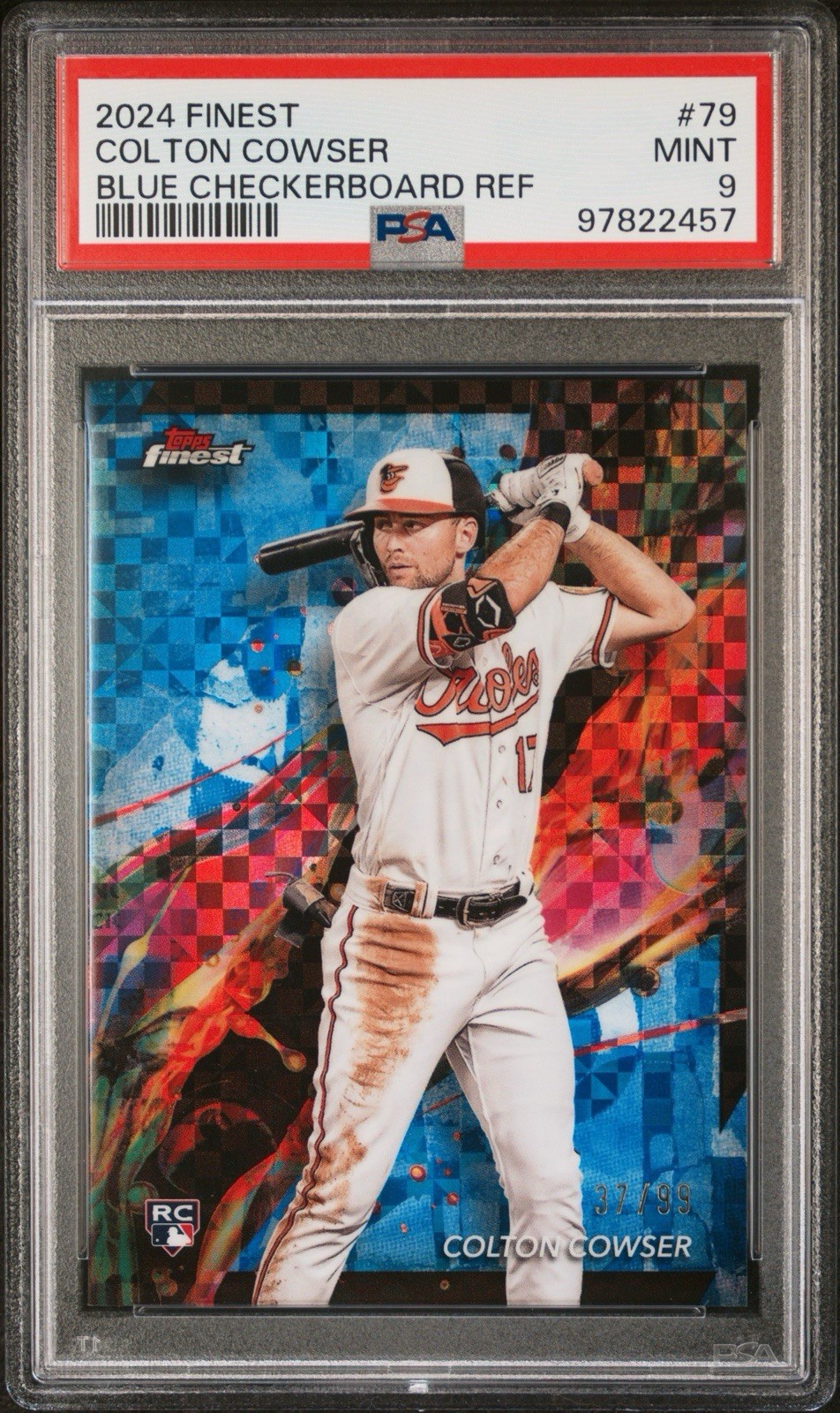 2024 Topps Finest - Common Colton Cowser #79 Blue Refractor /200 (RC)