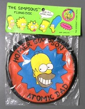 Vintage Flippy Flyer Simpsons Flexible Flying Disc HOMER SIMPSON - JG Hook 1990
