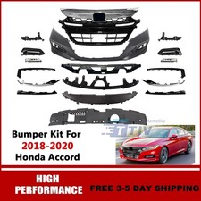 Front Bumper Cover Full Body Kit W Fog Lights For 2018 2019 2020 Honda Accord Front Bumper Cover Full Body Kit W Fog Lights For 2018 2019 2020 Honda Accord
