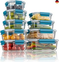 Glas-Frischhaltedosen Set Meal Prep Boxen FüR Lebensmittel,18 Teile (9 BehäLter,