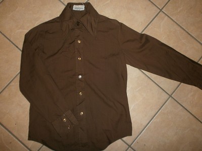dark brown button up shirt