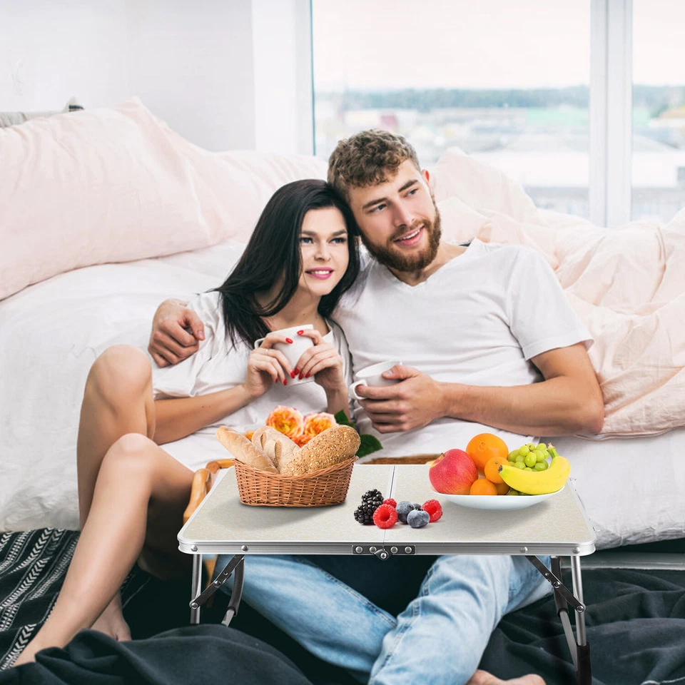 24" Folding Table Portable Aluminum Picnic Party Dining Camping Laptop Tables - Image 3 of 4