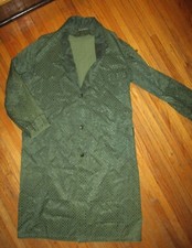 vtg 60s MOD ATOMIC LOUNGE ROBE Mid Century Skinners Satin Green Geometric Mens