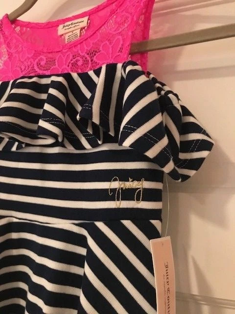 (U) новый с Ярлыками! Juicy Couture девочек темно-синий и розовый размер 5 оригинальная цена $65 - Изображение 2 из 4