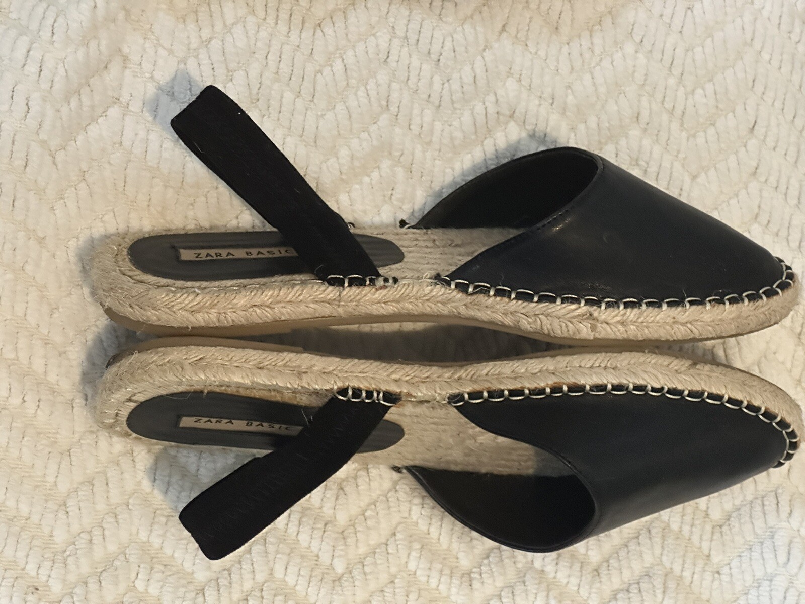 Zara Basic Espadrilles Black Flat Closed Toe Elas… - image 5