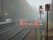 PHOTO  NETWORK RAIL STAFF NEAR HEBDEN BRIDGE STATION