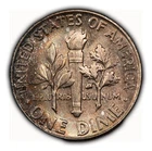 1964 10c Roosevelt Silver Dime - Colorful Textured Toning - BU - SKU-Z3881