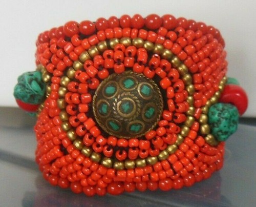 Brazalete ancho vintage con cuentas - Imagen 1 de 6