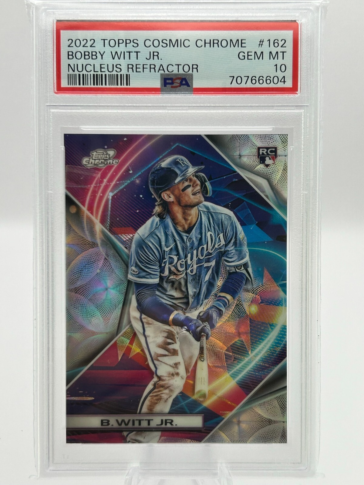 BOBBY WITT JR 2022 TOPPS CHROME COSMIC NUCLEUS REFRACTOR PSA 10 ROOKIE #162 JC