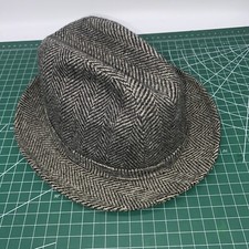 Vintage United Hatters Cap Millinery Houndstooth/Plaid Fedora Hat Small