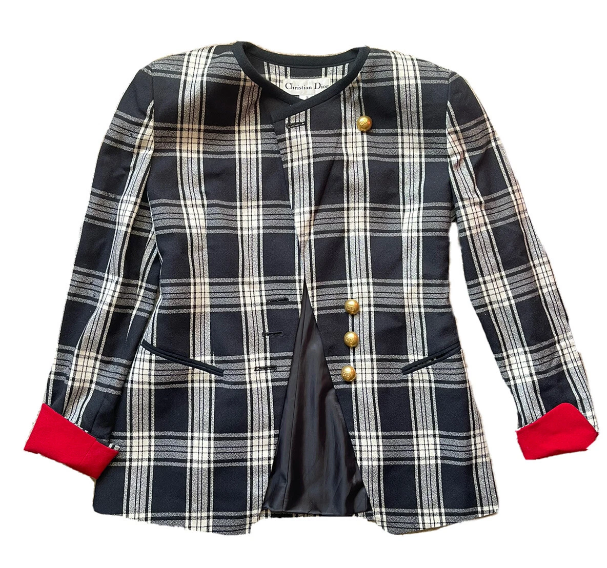 Blazer donna vintage Christian Dior a quadri taglia 2