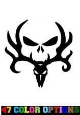 Vinyl Decal Truck Car Sticker Laptop - Hunting Fishing Deer Skull Antlers