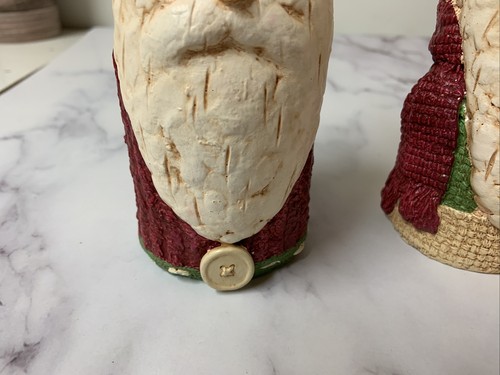 Midwest of Cannon Falls Santas Approximately 8” & 8.5” Tall One Has Mark Near Ey - Picture 9 of 12